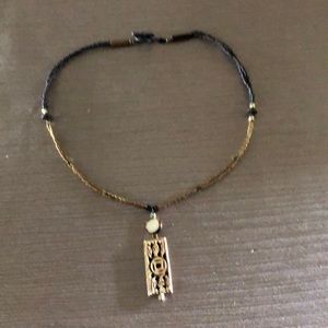 Boho brown beaded necklace